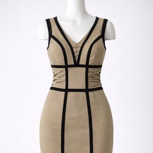 XOXO Tan and Black Bodycon Dress